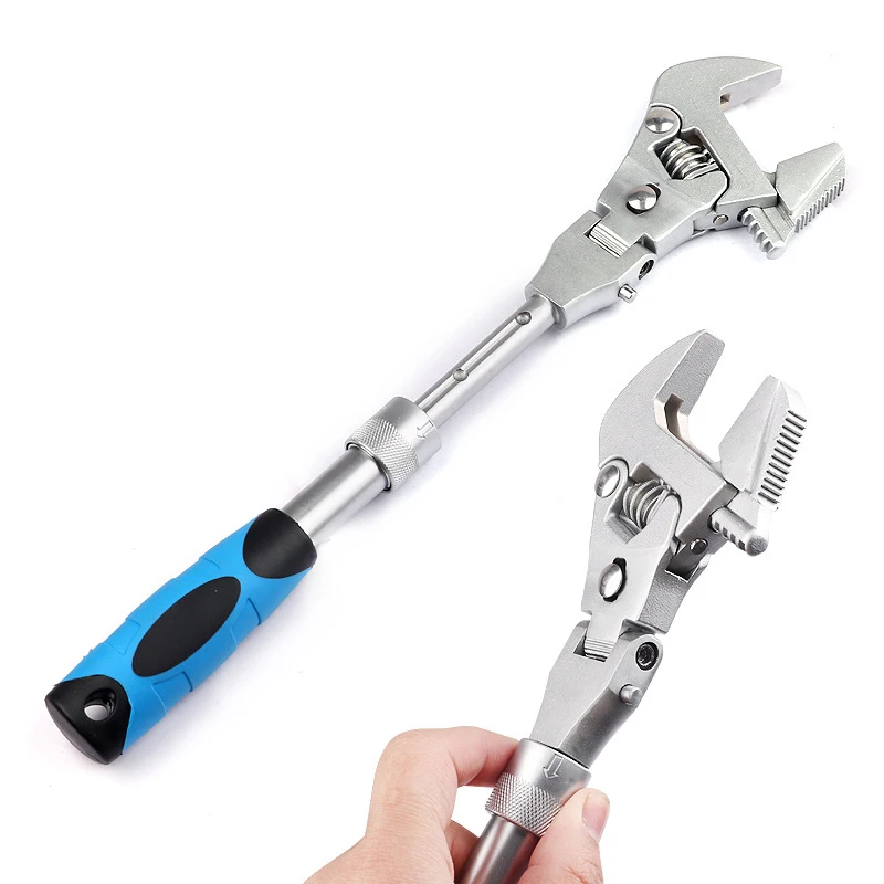 Cờ Lê Có Thể Điều Mô Men Xoắn Cờ Lê Có Thể Xoay Và Gập 180 Độ Nhanh Cờ Lê Vặn Ống Phòng Tắm Công Cụ Sửa Chữa 10 Inch