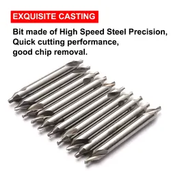 10pcs 1.5mm Hole Centering Center Drills Bit A-Type 60 Degree Countersinks Angle Drill Kit Double Ended Metal Drill Bit