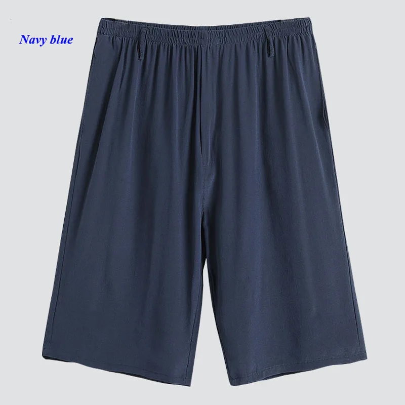 New arrival man pure silk crepe-de-chine elastic waist pocket loose shorts,100% silk mid-rise casual five pants,with gift mask