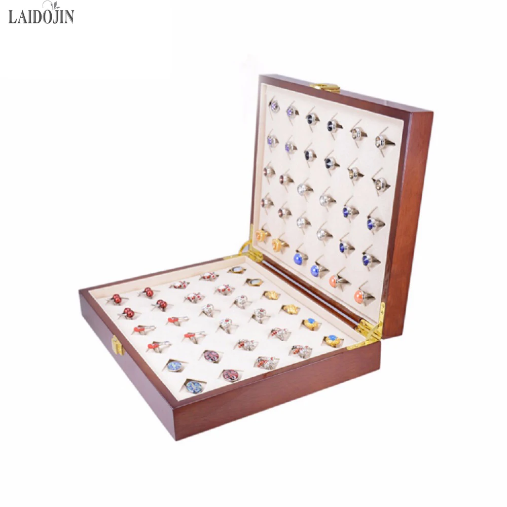 LAIDOJIN Brand 300*240*68mm 30pairs Capacity Luxury Cufflinks Box High Quality Painted Wooden Box Authentic Jewelry gift Boxes