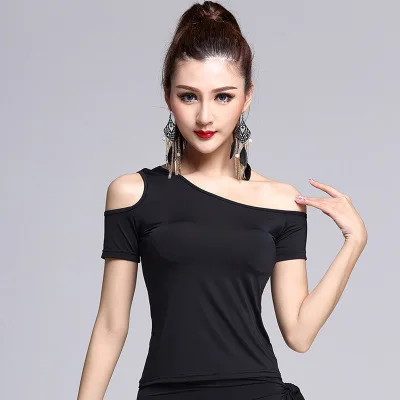 Top latino donna danza latina Basic Top Girl Dancewear Sexy latino Ballroom Samba Tango Flamengo Dancing Practice t-shirt Costume