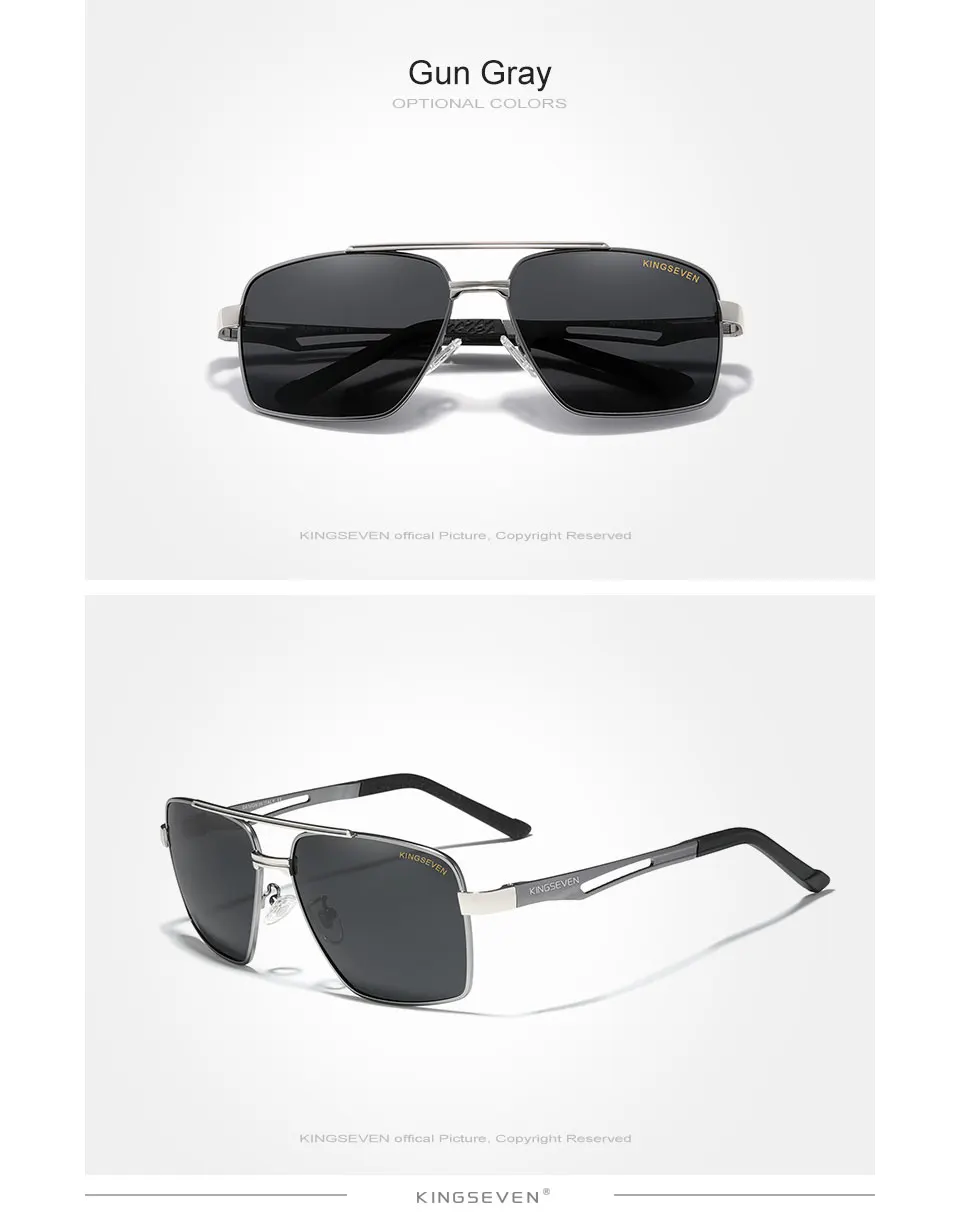 KINGSEVEN 2022 Marke männer Aluminium Sonnenbrille Fahren Brillen Für Männer/Frauen Oculos De Sol UV Blocking HD Polarisierte sonnenbrille – Detail 5