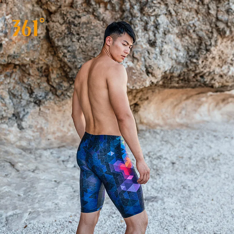 361 Men Tight Swim Shorts Professional Quick Dry Swimming Trunks For Men Plus Size Swim Short Pants Male Swimsuit Surfing Jammer