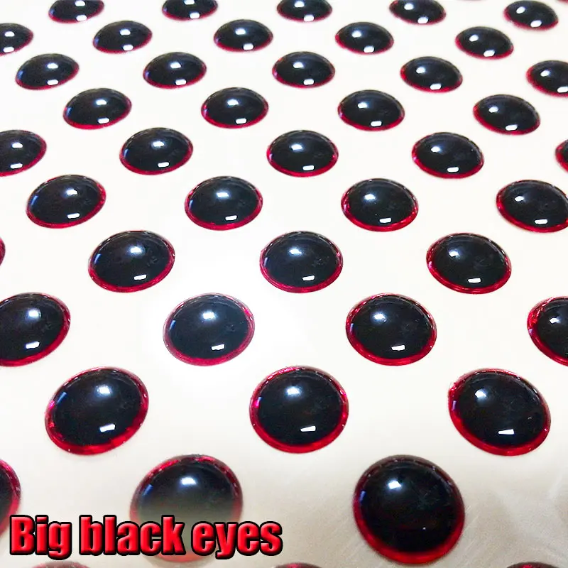 2023big black eyes red lure eyes 4mm 6mm 7mm 8mm 9mm  3D fish lure eyes 500pcs/lot