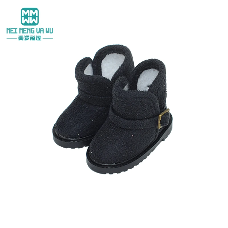 5.6cm Toys Doll Shoes for EXO 1/6 BJD YOSD Doll Accessories Fashion Snow Boots Khaki Black Pink