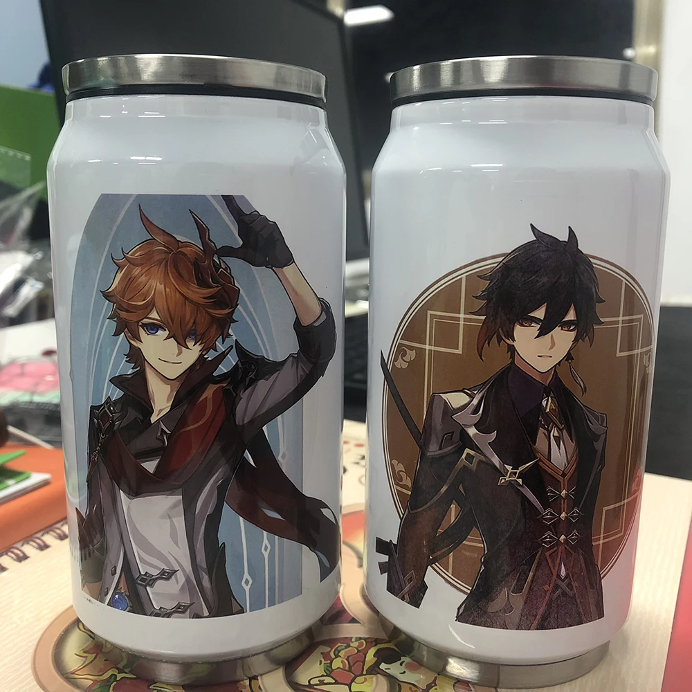 Genshin Impact Childe Zhongli Paimon Keli Cosplay Thermos Flessen Cups Accessoire Voor Jongens Meisjes Collecties Geschenken Anime Kawaii