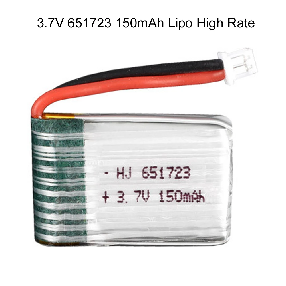 4PCS 3.7V 150 mAh 651723 Lipolymer High Rate Battery For drone Quadcopter Helicopter 1.25 Plug