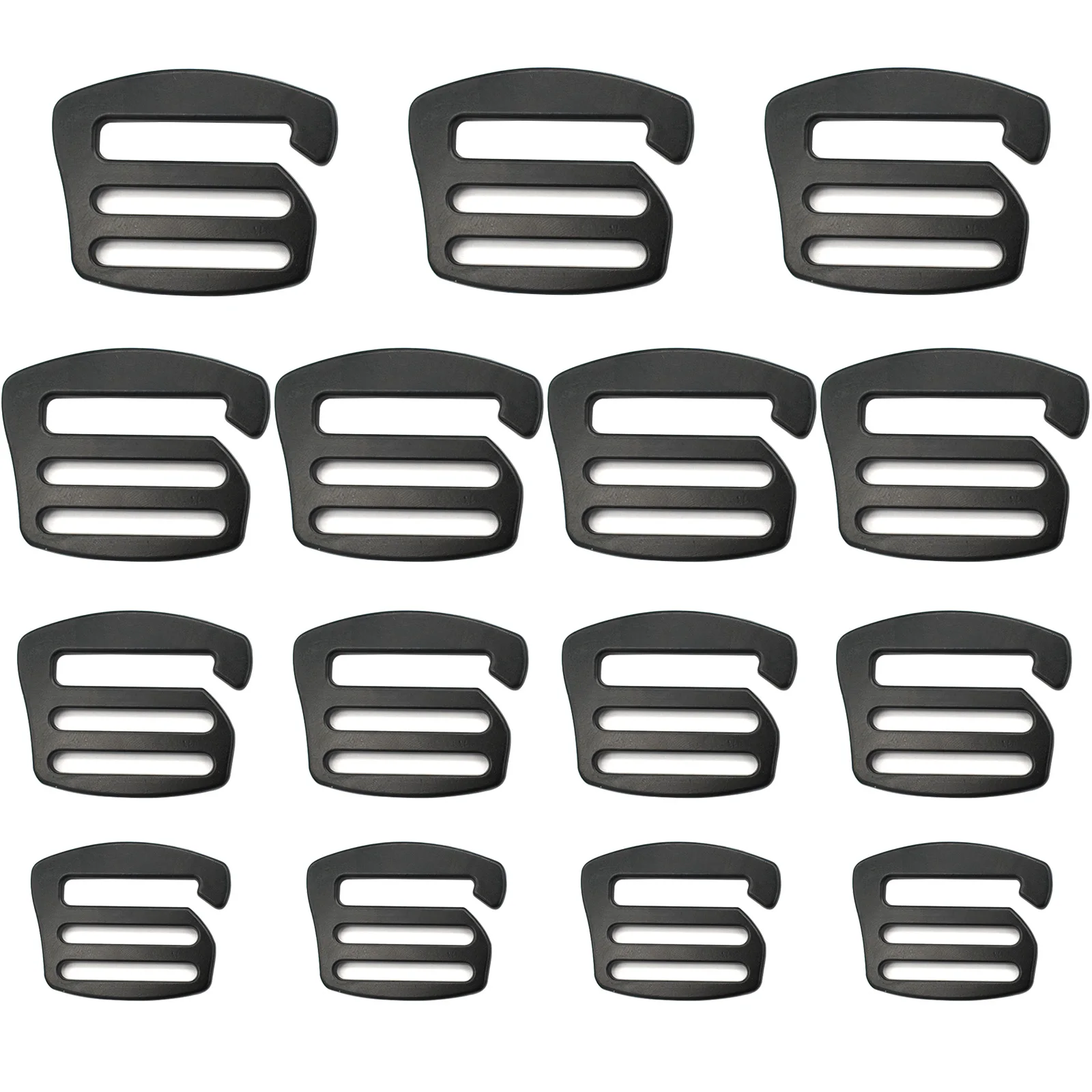 25-38mm G hook Black Metal Adjuster Slide Buckle Dog Collar Hardware Strap Buckle Making Purse Backpack Webbing Supplies