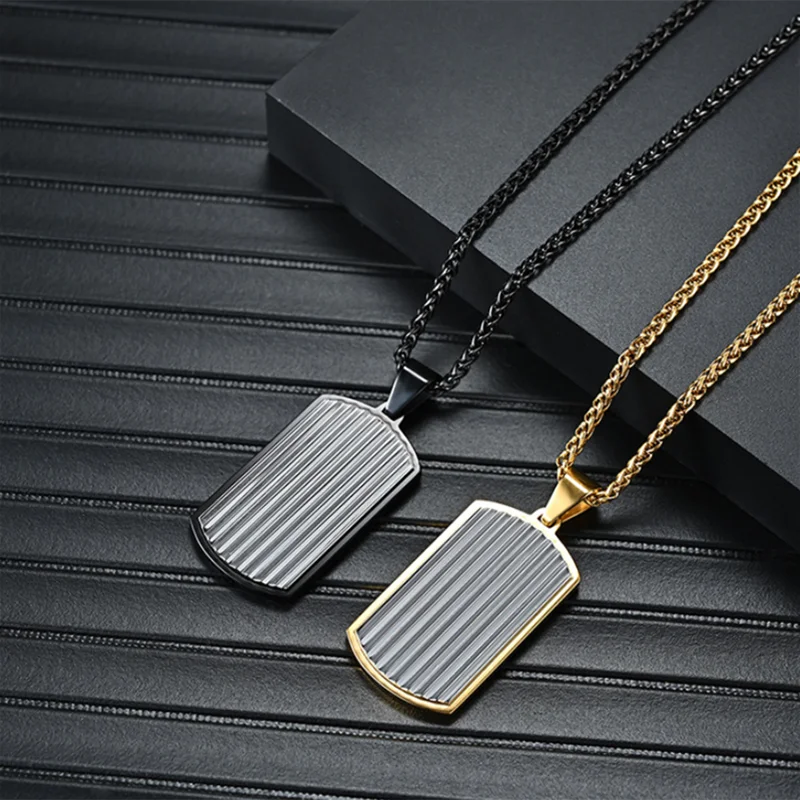 Titanium Steel Personality Military Pendants Domineering Glossy Military Medal Necklaces Men's American Soldiers Listed