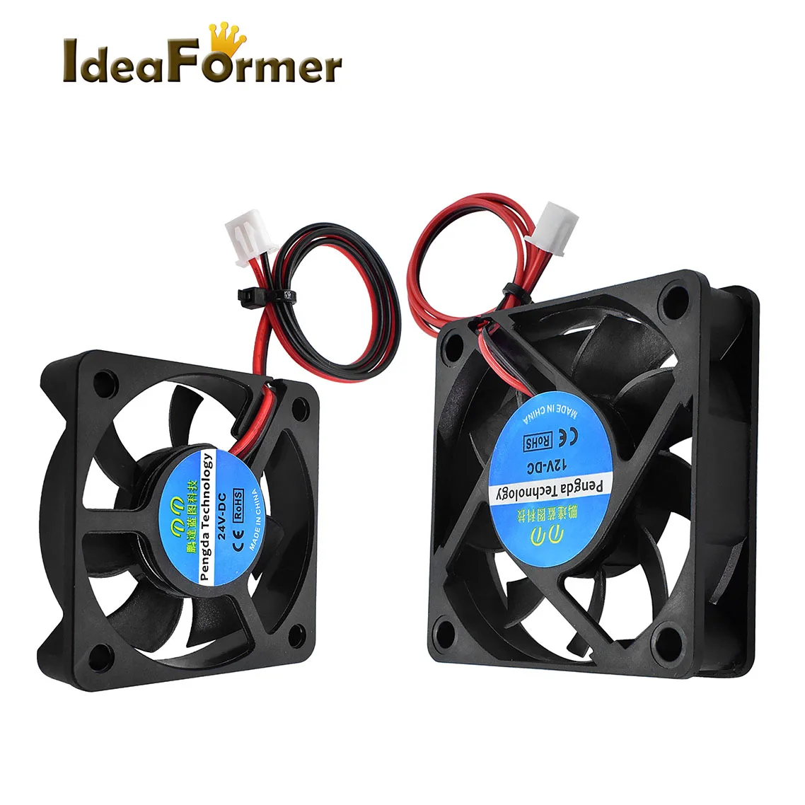 3D Printer Parts Cooling Fans 2510/3010/4010/5010/6015mm Brushless Cooler Fan DC 5/12/24V With 2Pin Dupont Wire Black Plastic