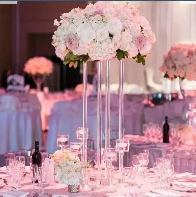 Clear Acrylic Flower Stand, Floor Vase Centerpiece, Wedding Column, Backdrop Display Rack, Event Party, Stage Aisle Decoration