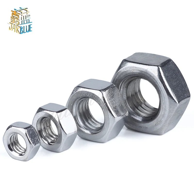 (50 pc/lot) M1.2 M1.4 M1.6,M2,M2.5,M3,M4,M5,M6 DIN934 18-8 Stainless Steel A2 micro Hex Nuts , Metric