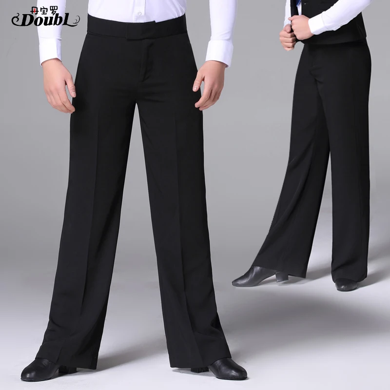 Doubl Men Latin Dance profession long pants Man Modern Dance Adult Practise Costume Dancing Ballroom National Standard Dance