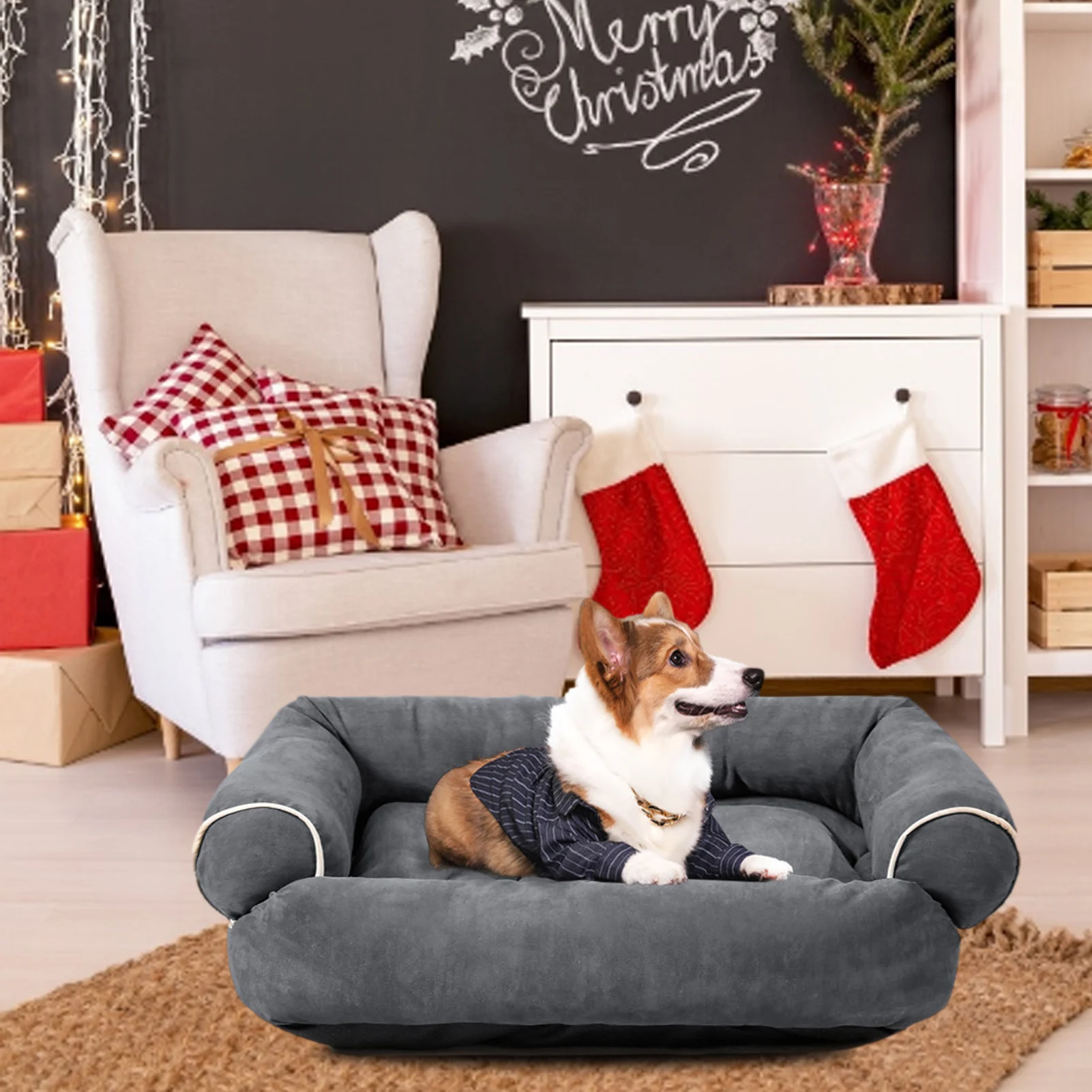 Orthopedic Dog Sofa Bed Anti-Slip Breathable Luxury Pet Bed Cushion Dog Pillow Bed Dog Cuddler Sleeping Bed For Large Medium Sma