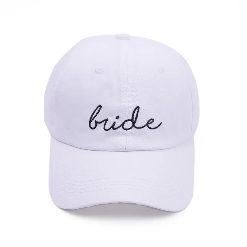 Woman Cap Summer Bachelorette Party Hats Bride Squad Dad Caps BABE Wedding Shower White Embroidered Baseball Cap for Bridal