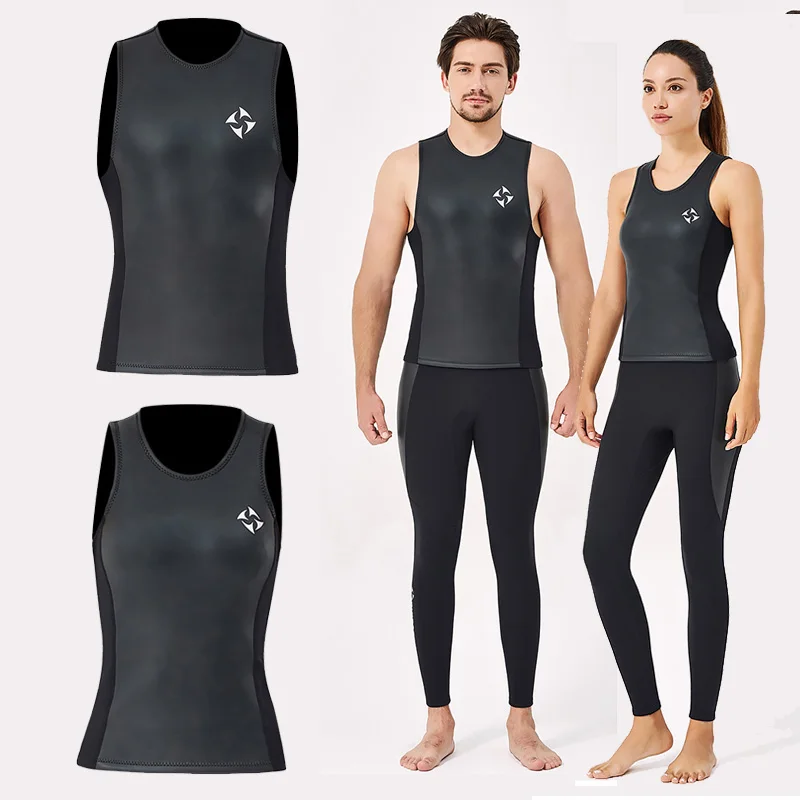 Wetsuits Top Jacket Vest Mens Women 2mm Neoprene Long Sleeve/3mm Sleeveless Shirt Sports Scuba Diving Surf Swimming Snorkeling