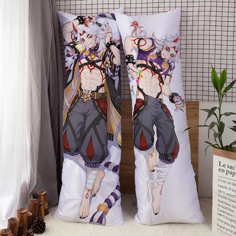 Juste de coussin Genshin Impact Dakimakura, taie d\'oreiller de jeu d\'anime, Cosplay Kaeya Xiao Tartaglia Arataki Itto, corps HDPBody, 150x50