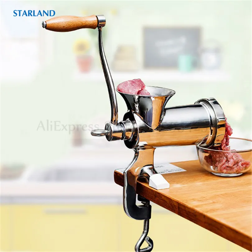نوع 8 اليد تعمل مفرمة اللحم لحم البقر لحم الخنزير المفرمة النقانق حشو المنزلية دليل ماكينة تقطيع لحوم