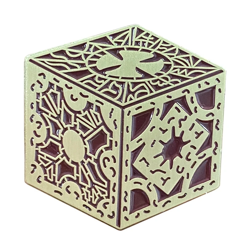 Horror Movie Hellraiser Puzzle Box Cosplay Hard Enamel Pins Collect Funny Metal Cartoon Brooch Backpack Collar Lapel Badges