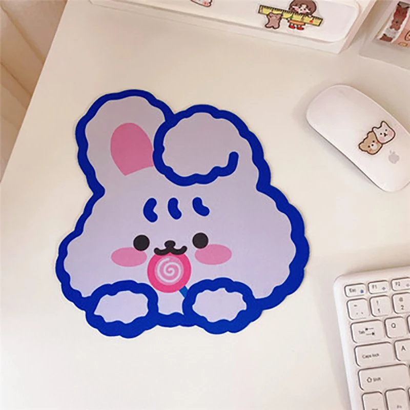 

Small Mat Mini Rabbit Bear Water Coaster Stickers Scrivania Cute Table Mat Ins Kawaii Mouse Pad Hot sale deskpad PC Gamer pads