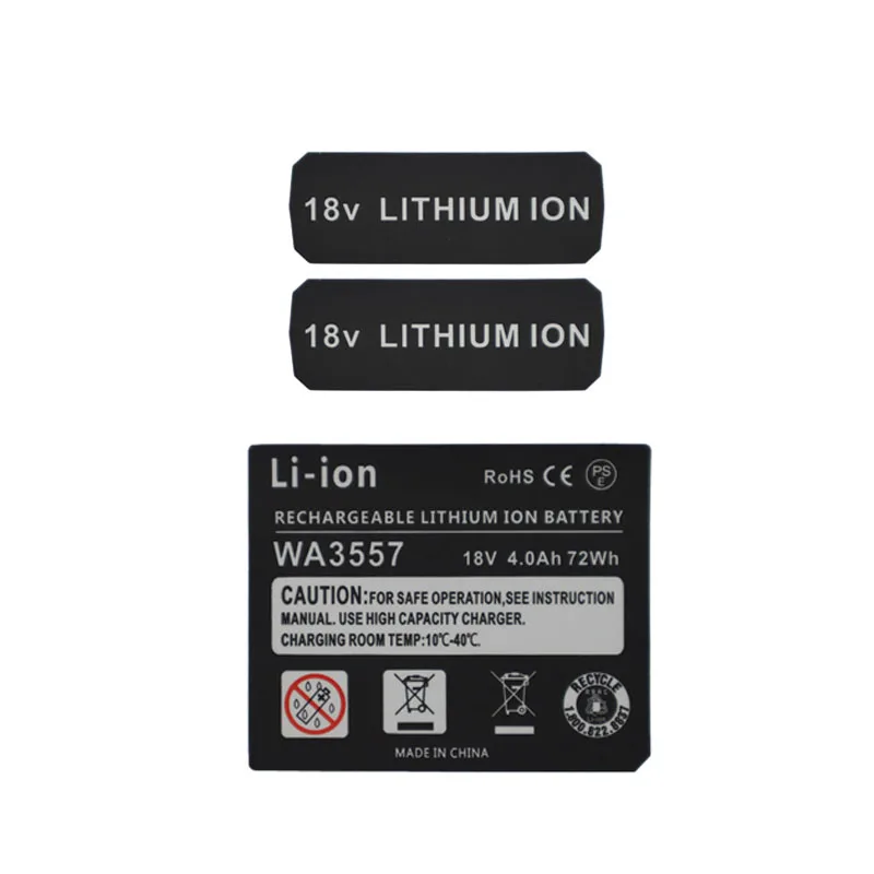 WA3557 Li-ion Battery 4.0Ah Sticker For Worx 18V lithium battery Label accessories WU268 WA3525 WG545 WG155 WG255