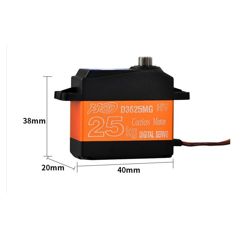 HDKJ D3625 Servo digitale impermeabile con ingranaggi in metallo Servo digitale 180 gradi 25KG servi ad alta coppia per parti di barche di velocità per modellini di automobili RC