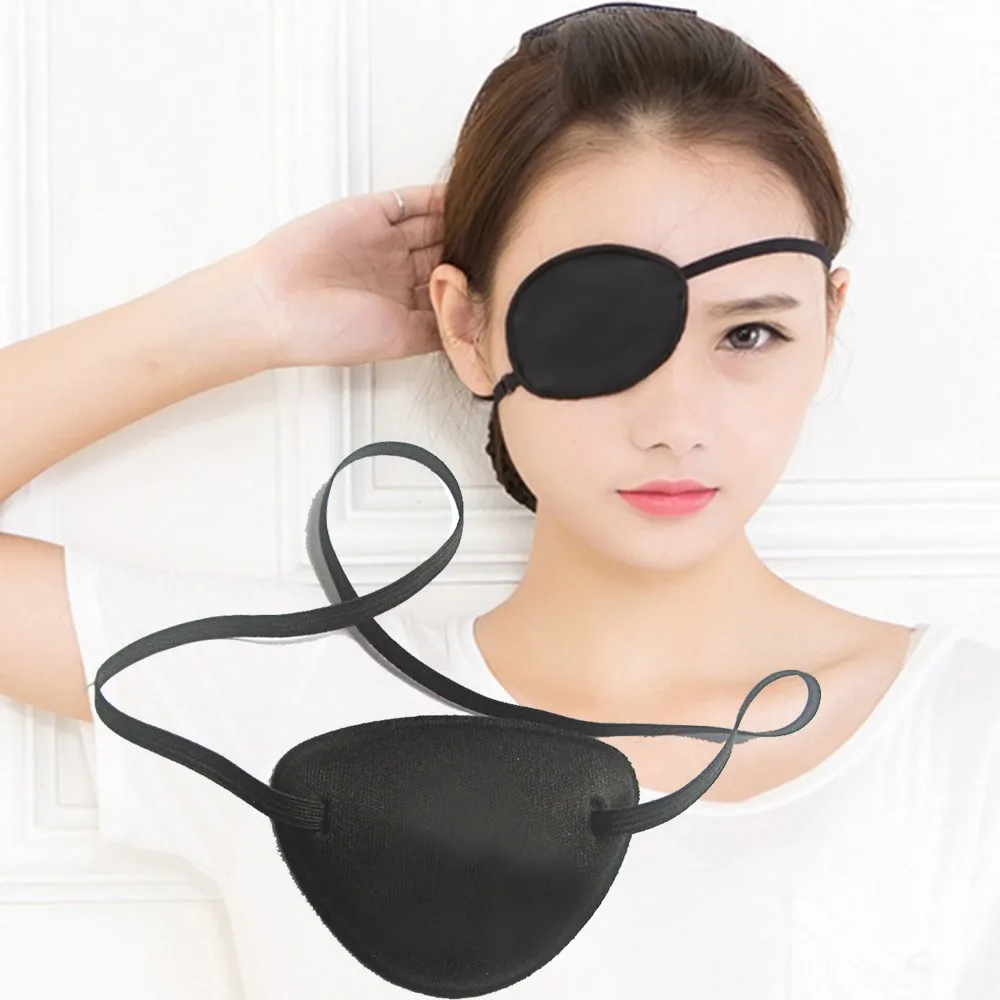 

Unisex Black Single Eye Patch Washable Adjustable Concave Eye Patch Medical Patch Pirate Cosplay Costume