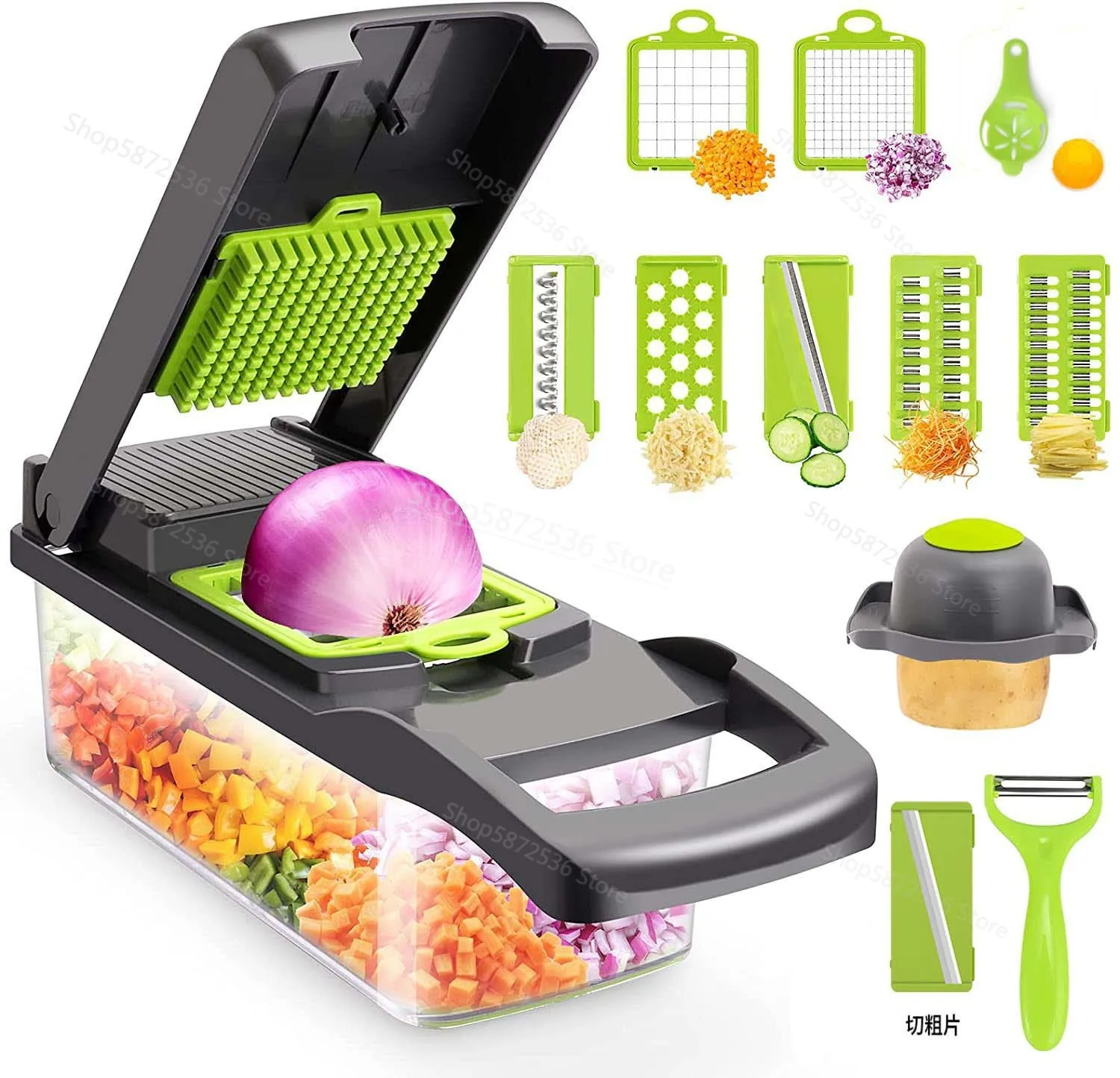 

Vegetable Cutter Multifunctional Slicer Fruit Potato Peeler Carrot Grater Kitchen accessories basket vegetable slicer
