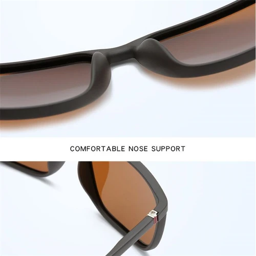 Imagen 2 del producto Gafas de sol deportivas TR90 polarizadas cuadradas para hombre, lentes antideslumbrantes con pierna de primavera, gafas de sol graduadas con dioptrías de 0-0,5-0,75 a-6,0