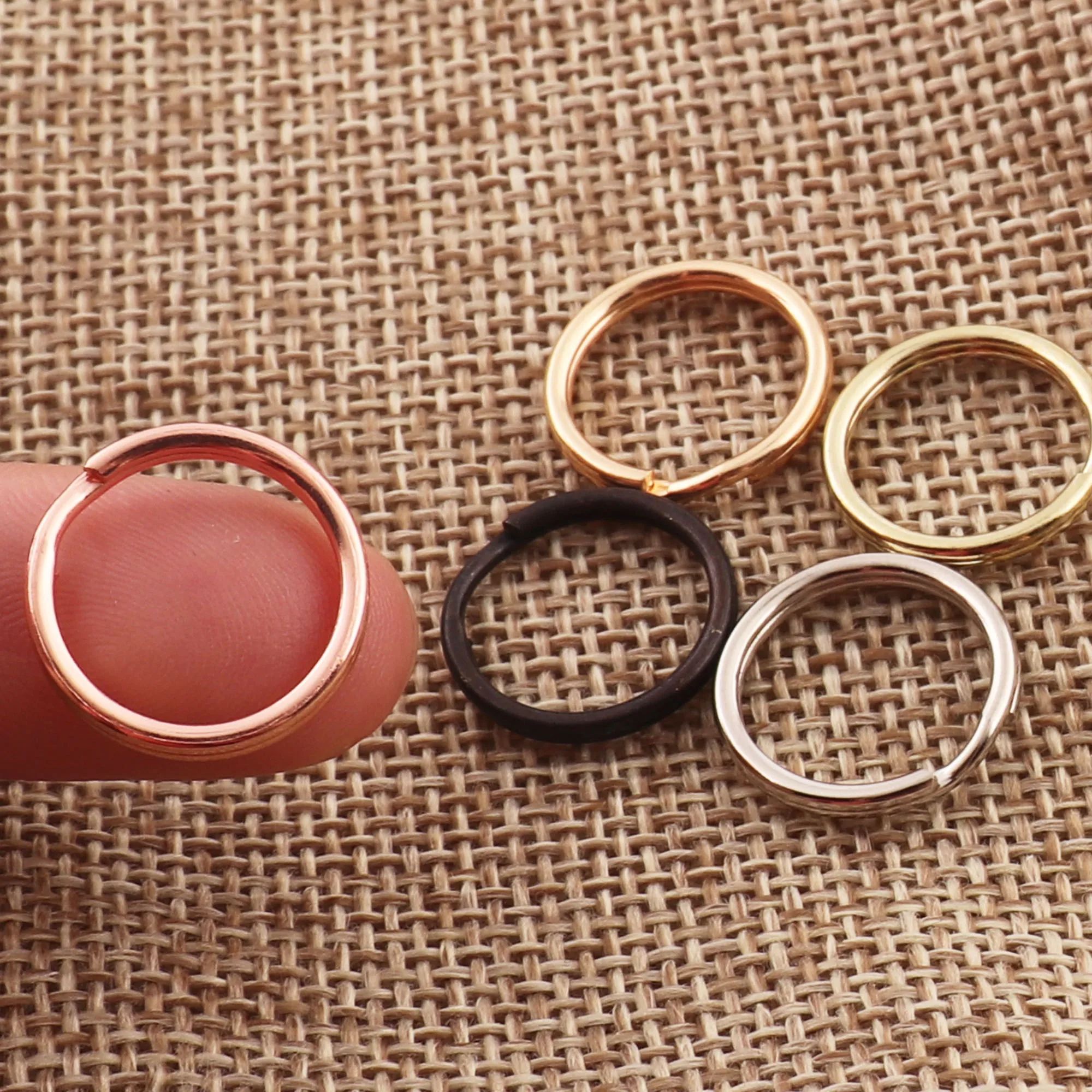 15mm pale Gold Round metal Split Jump Rings,Split Key Rings Key Chain Ring Bulk Split Rings Key Fob Ring Charm Finding 50 pcs