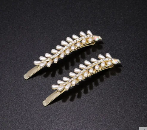 Hairpin female liu seaside clip pearl hairpin side summer short hair clip back of head exquisite clip