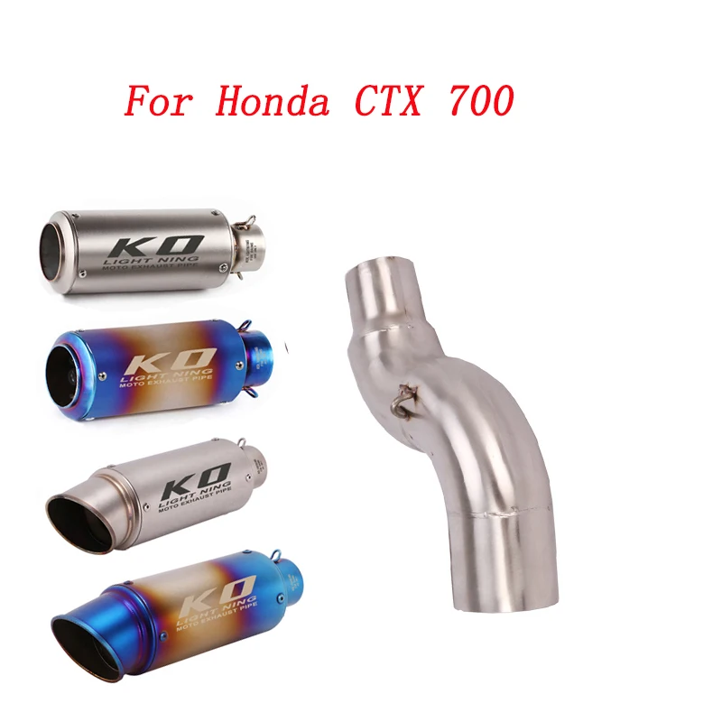 

Escape Motorcycle Exhaust Mid Link Tube And 51mm Vent Pipe Stainless Steel Exhaust System For Honda CTX 700 All Years