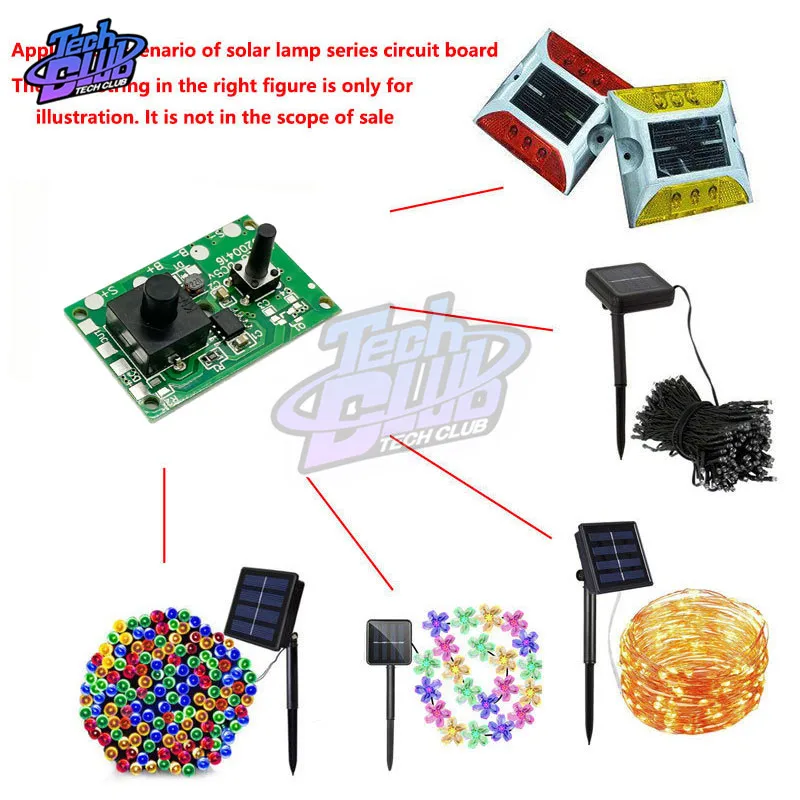 1.2V lampa słoneczna pokładzie Panel sterowania czujnik ozdobne lampki solarne obwód kontrolny moduł przełączający zestawy DIY 8 rodzajów tryb