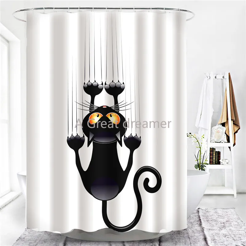 3D Animal Printed Blackout Shower Curtains For Bathroom Beach Scenery Waterproof Polyester Bath Bathtub Dropshipping Wholesaler