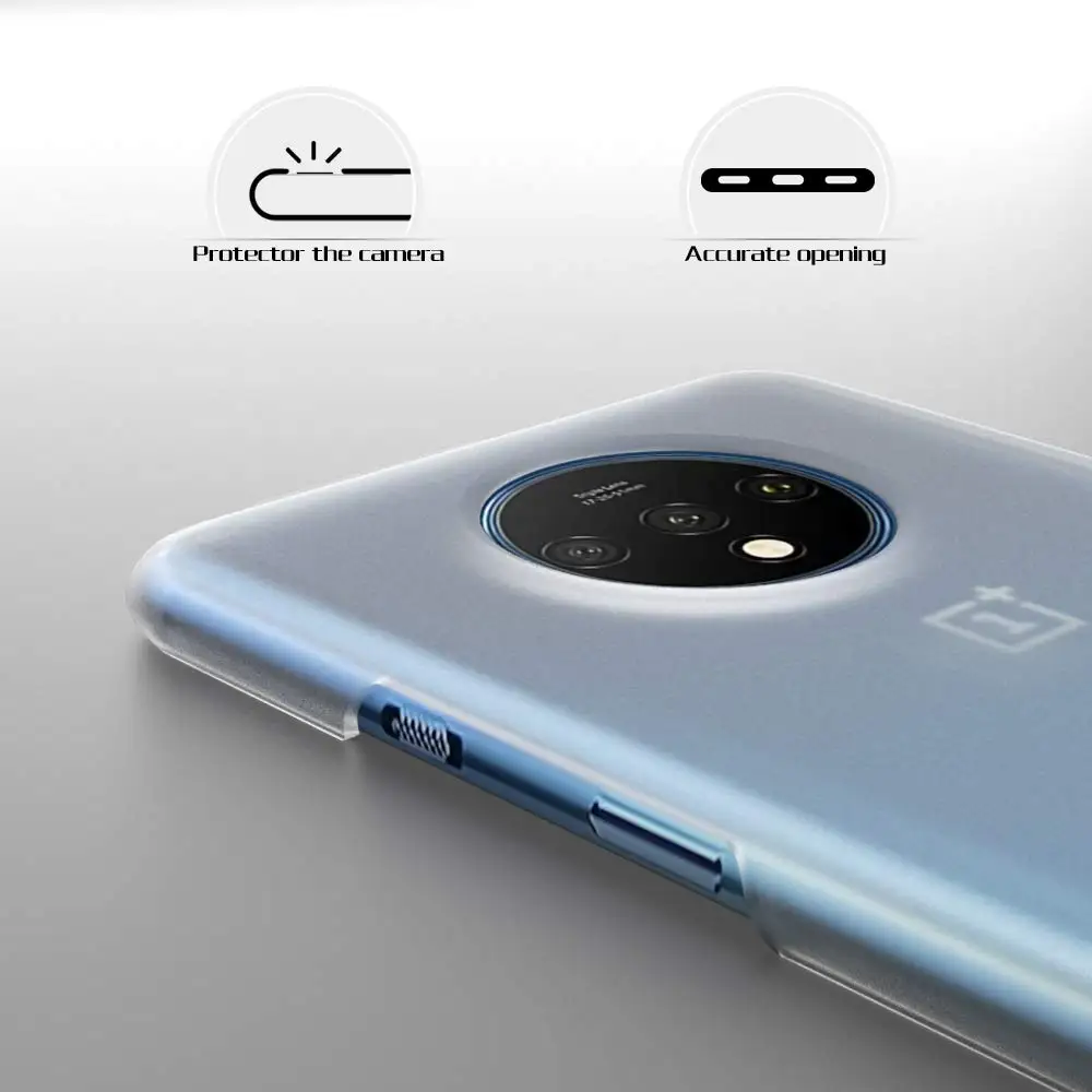 Frosted Clear Hard Case For OnePlus 7T Rubberized PC back Cover Slim Plastic Skin Touch Cases