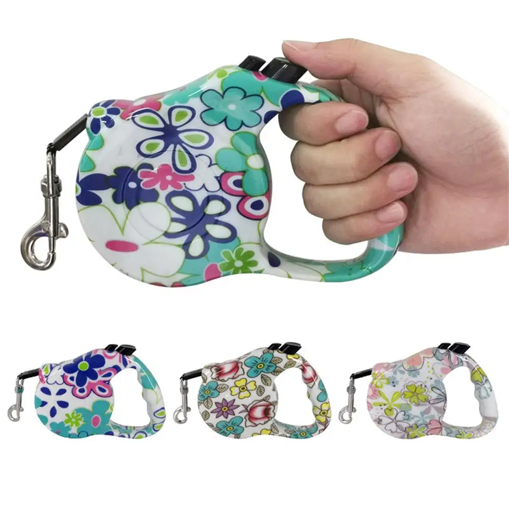 

Retractable Pet Leash for Medium and Small Dogs, Walking Leash, Strong Dot Nylon Tape, Flower Bone Paw, Butterfly, Pet Leash