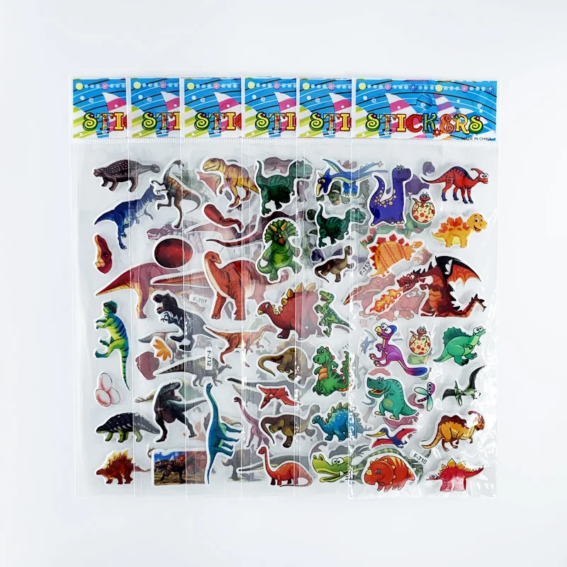 12 Sheets/Set Dinosaur Series Cartoon Stickers For Child Notebook Skateboard DIY Waterproof Cute Sticker Toy Boys Gift