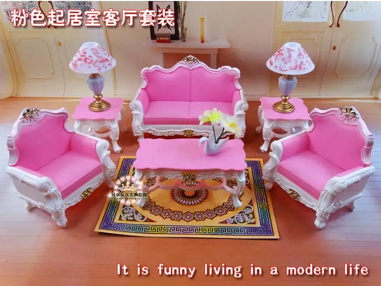 

genuine for princess sofa barbie living room set 1/6 bjd doll accessorie dream house furniture toy gift