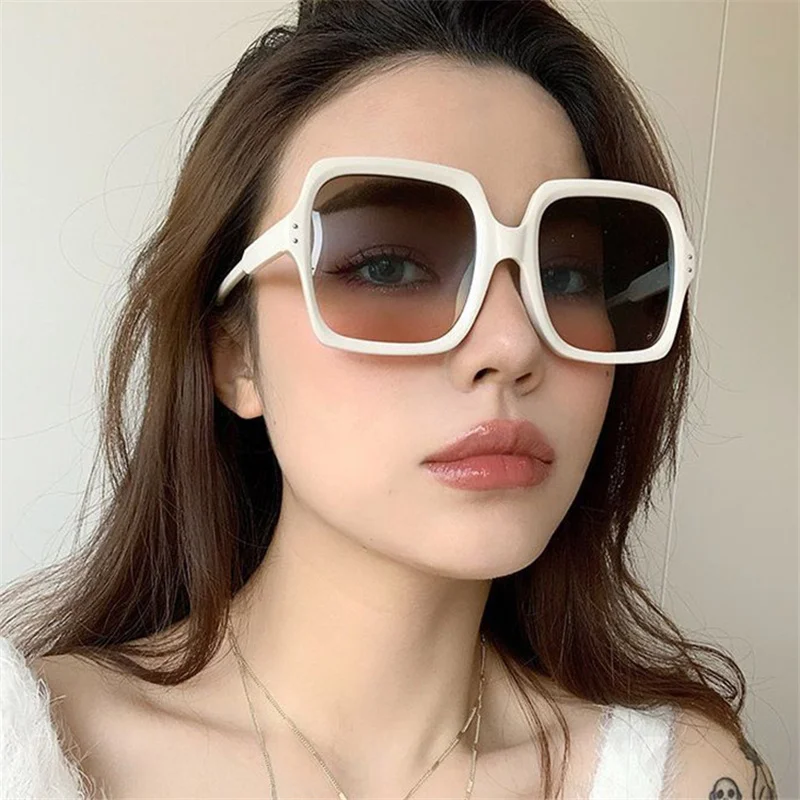 Luxury Brand Square Sunglasses for Women Frame Super Big Sun Glasses 2021 Female Vintage Gradient Male Oculos Feminino Eyewear