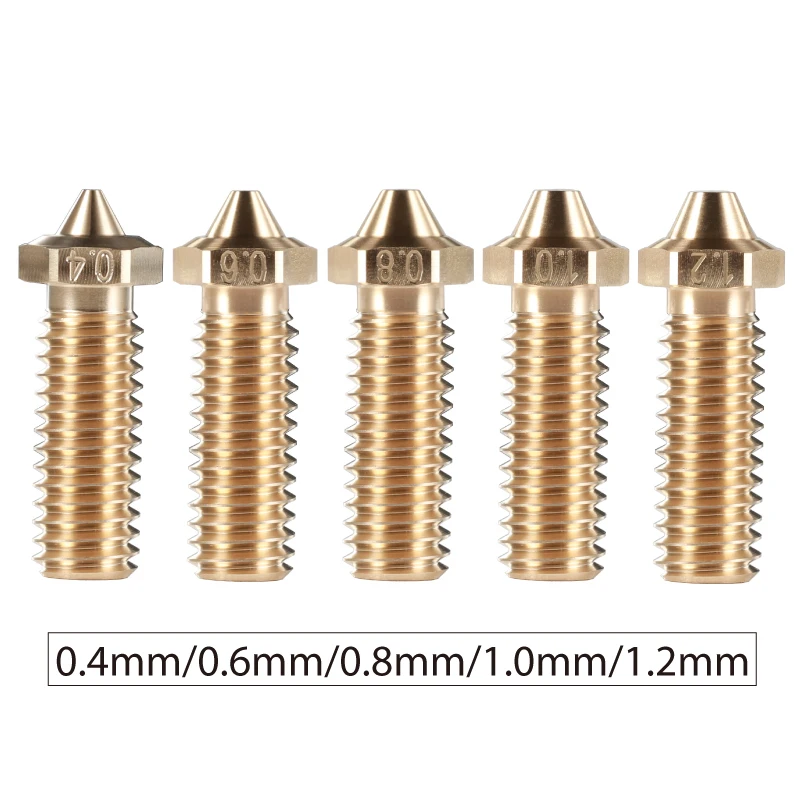 Mellow 1Pcs NF-V6 Sharp Volcano Nozzle Brass Lengthen Extruder Nozzle 0.4--1.2mm For 3D printer 1.75 Filament  Volcano Hotend