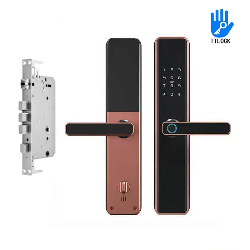 ttlock a prova dbluetooth agua bluetooth fechadura da porta principal impressao digital fechadura inteligente fechadura da porta fechadura electronica cerradura 01