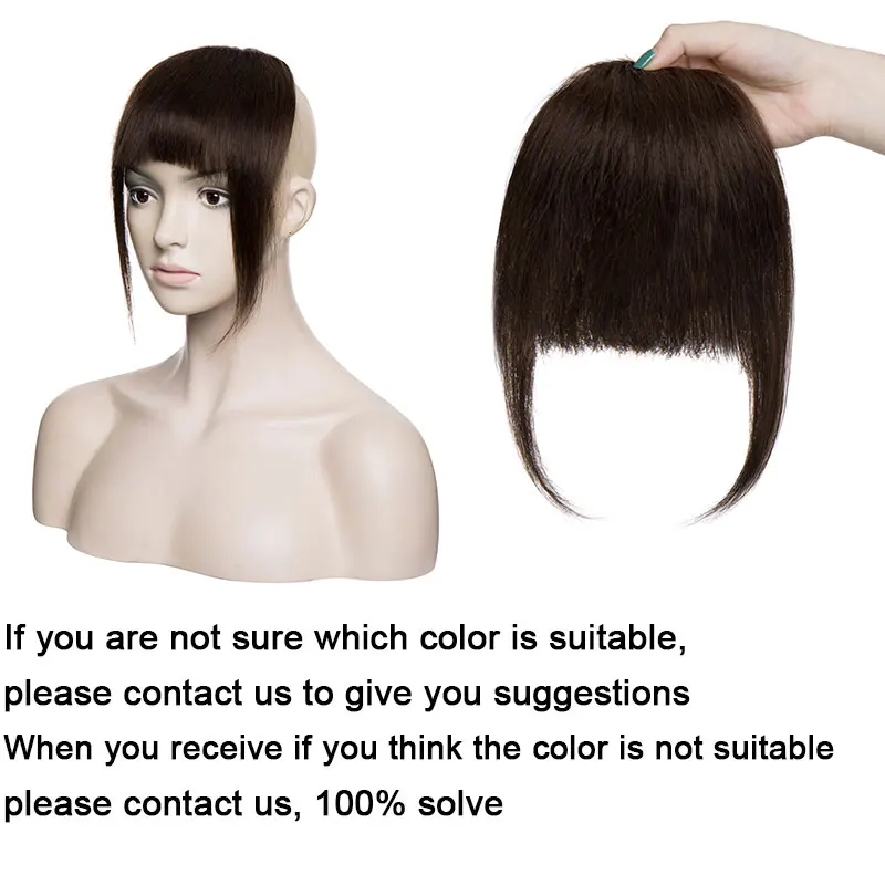 SEGO 25g Clip in Bangs 100% Human Hair Bangs Fringe Hair Pieces Clip in Natural Bangs with Temples Hairpieces for Women Girls