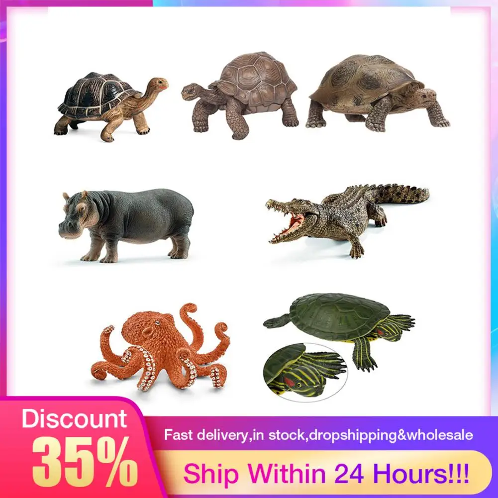 Ocean Sea Life Simulation Animal Model set Turtle Octopus Crocodile Action Toys figure Kids Educational Collection Gift