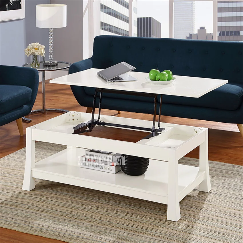 HZYK-0036 Liftable Side Table Sit Stand Home Laptop Table Space-Saving Storage Table Living Room Dual-Purpose Computer Desk