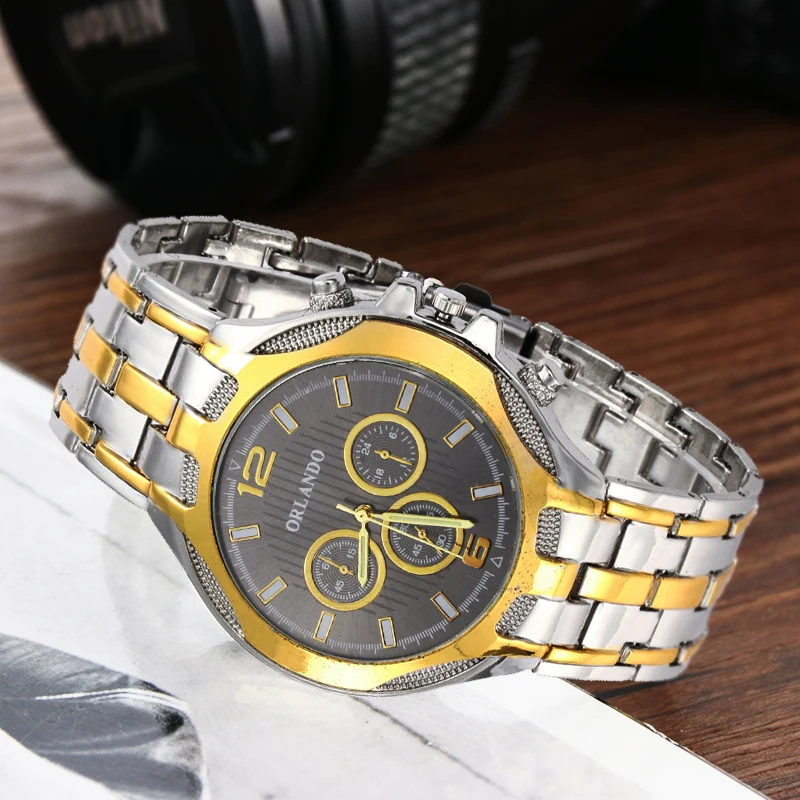 Orlando Men Watches Stainless Steel Quartz Watches Mens Watches Fashion Business Watches Men Relogio Masculino mannen horloge