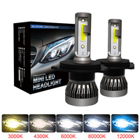 Muxall 2PCS LED 12000LM/PAIR Mini Car Headlight Bulbs H1 H7 H8 H9 H11 Headlamps Kit 9005 HB3 9006 HB4 Auto Lamps 4300K 8000K