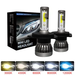 Muxall Car Headlight Bulb H7 H4 H11 H1 9005 9006 9003 HB2 HB3 HB4 12V 12000lms 6000K Turbo Led Lamp Lights Auto Headlights Kit