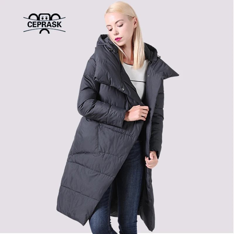 CEPRASK 2023 New Winter Jacket Women Parkas Windproof High Collar Coat Female Long Removable Warm Casual Quilted Outerwear