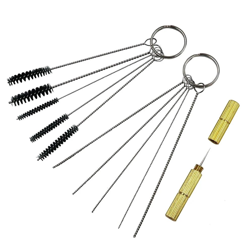 1 Set Airbrush Spray Nozzle Cleaning Repairing Tool Kit Needle & Brush Set Cleaner TUE88