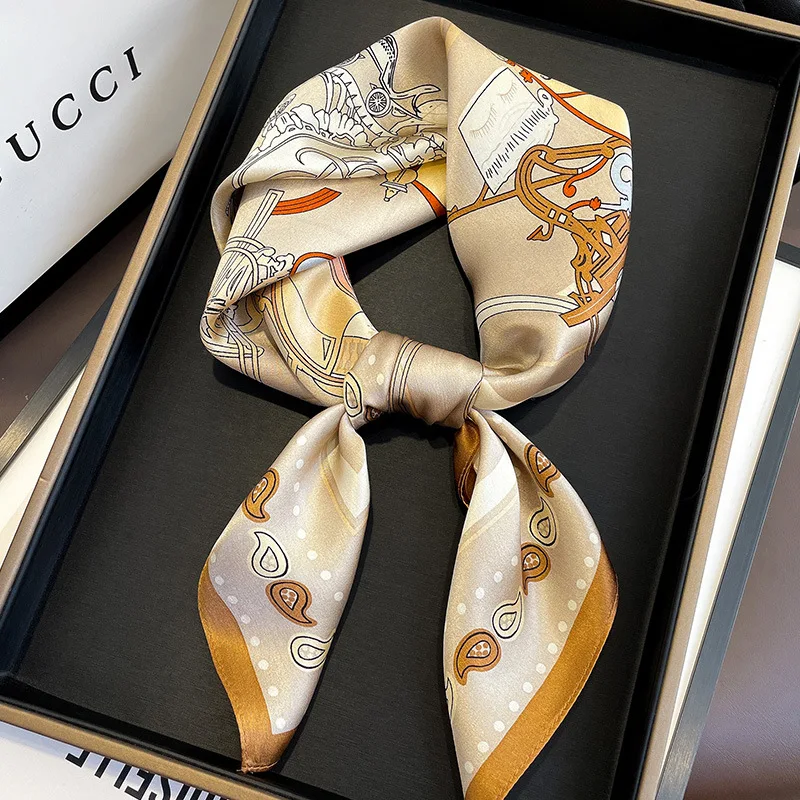 

2023 Square 100 % natural silk mulberry scarf Women Fashion Neck Scarfs Office Lady Hair Foulard Kerchief Bandana Shawl Scarves